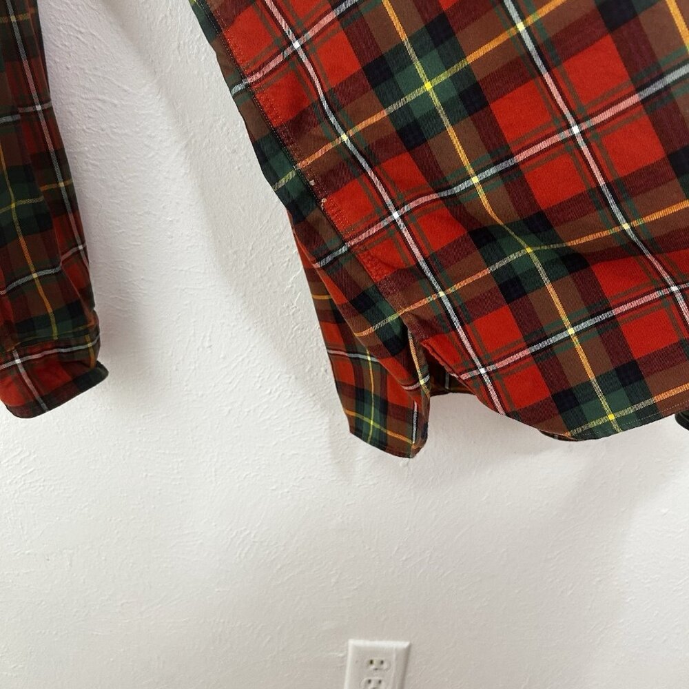 VTG 90s Polo Ralph Lauren Sportsman Plaid Flannel Suede Patch Shooting Shrt Sz L - Picture 6 of 11